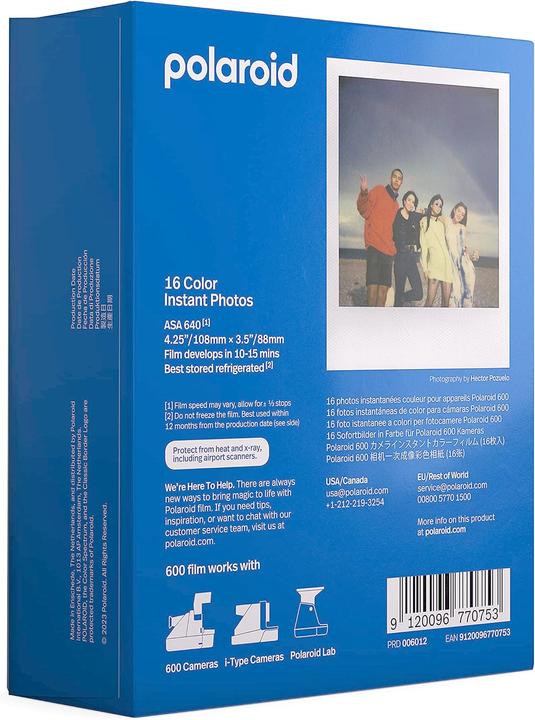 Actual product image Polaroid 1x2 color films for 600 (Polaroid 600)