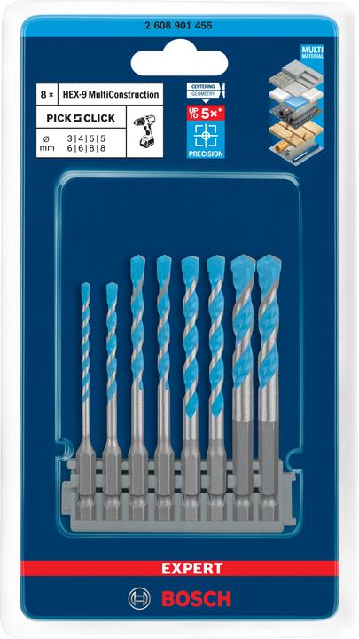 Bosch Professional Expert HEX-9 Multi Construction (3.0, 4.0, 5.0, 6.0, 8.0)