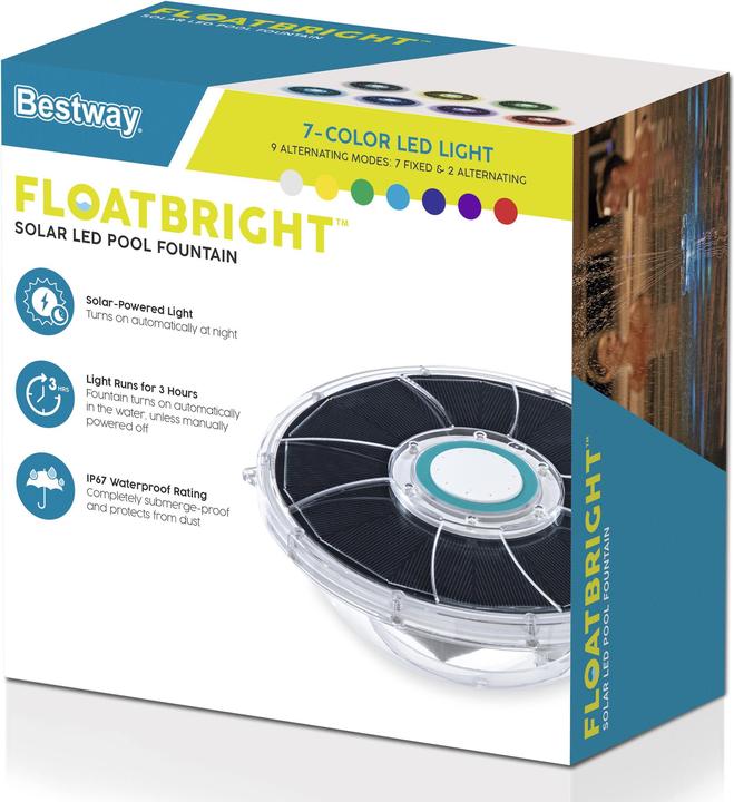Actual product image Bestway FloatBright Solar LED Pool Fountain