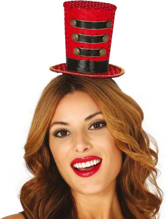 Produktbild Fiestas Guirca Guirca Steampunk Mini-Hut Zylinder rot-schwarz Einheitsgrösse