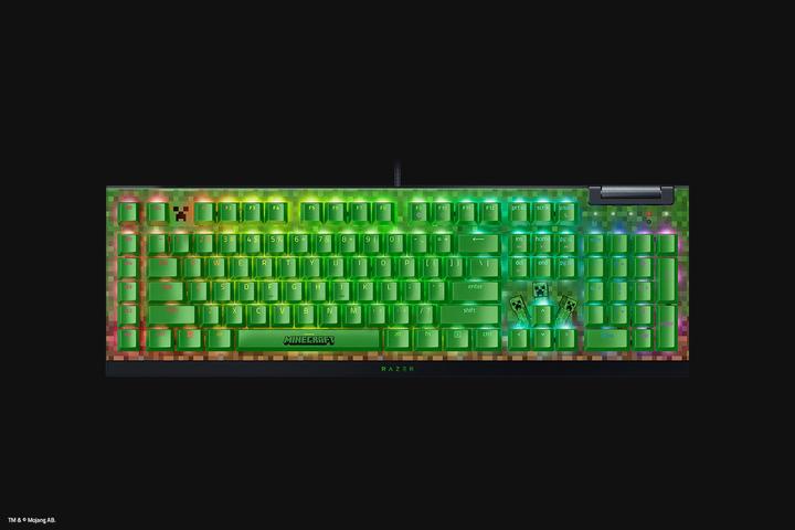 Produktbild Razer Blackwidow V4 X Minecraft Green Us (US, Kabelgebunden)