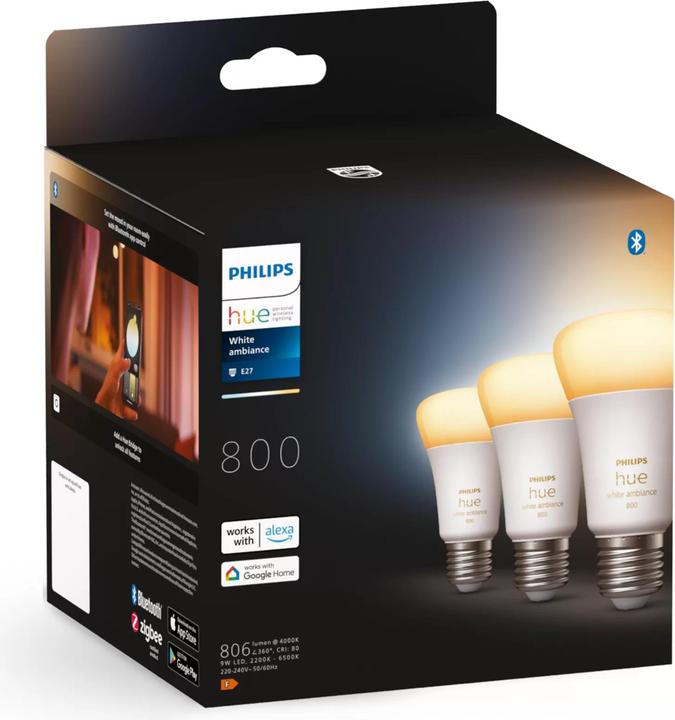 Immagine prodotto Philips Sorgente luminosa bianca d'ambiente (E27, 9 W, 806 lm, 3 x, F)
