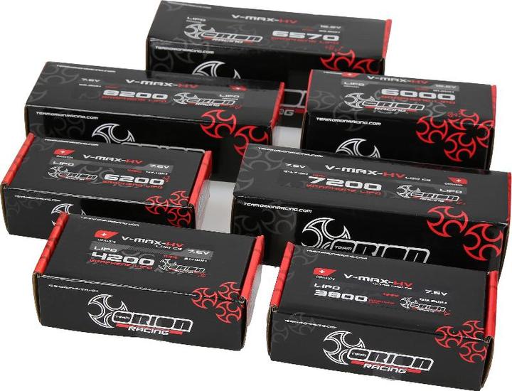 Image du produit Team Orion V-Max-HV Graphene Tech 8200 7.6V 2S 128C (7.60 V, 8200 mAh)