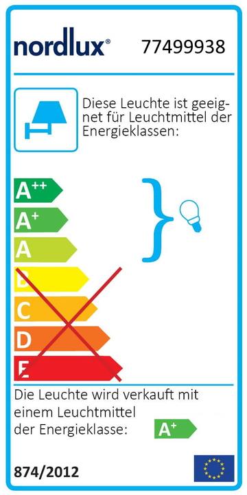 Energy Label Nordlux Helix, Floor lamp, Corteen (390 lm, GU10, IP44)