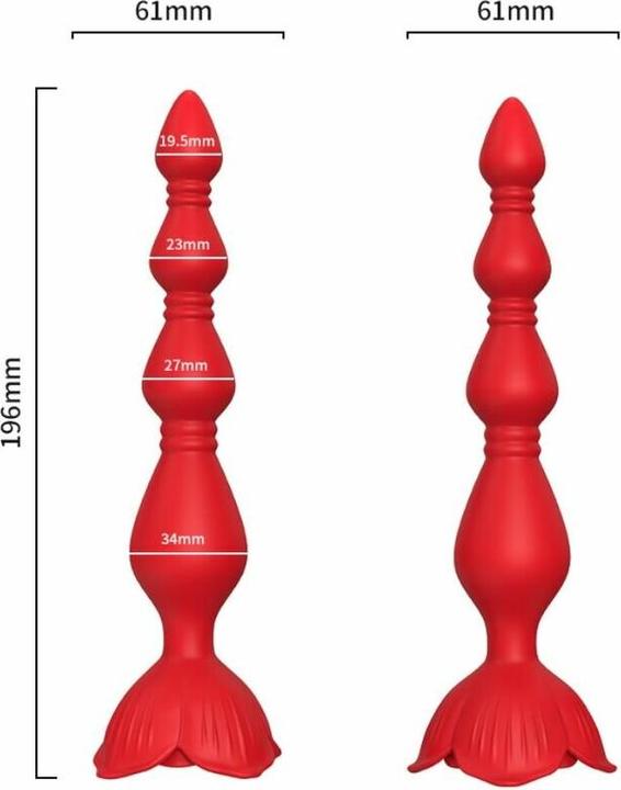 Actual product image Armony Pink Vibrator Pagoda & Anal Plug Red