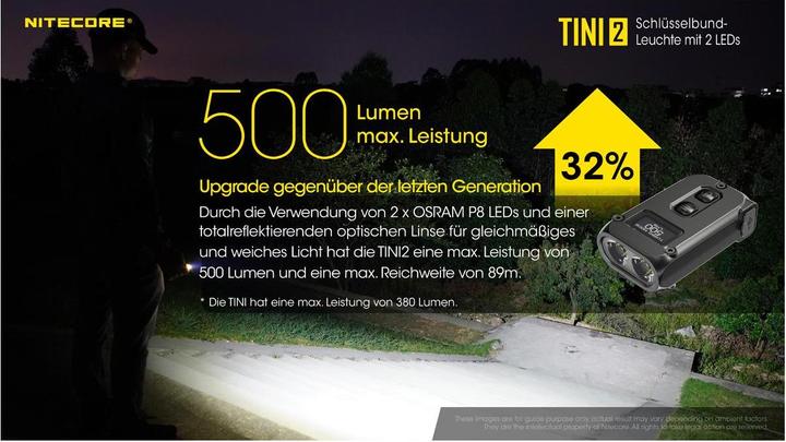 Produktbild Nitecore TINI 2 - 500 Lumen, schwarz (4.70 cm, 500 lm)