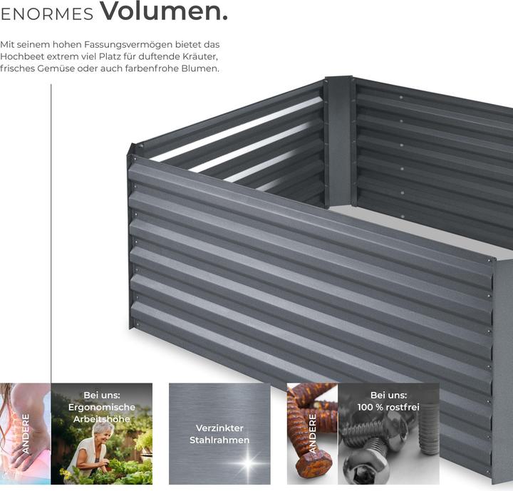 Image du produit tectake Lit surélevé en zinc pour la salvia