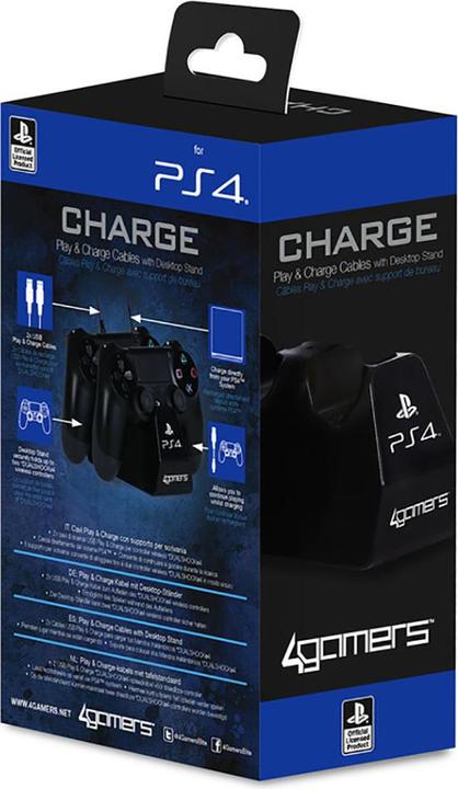 Actual product image 4Gamers Dual Play & Charge Cable with Desktop Stand (PS4)
