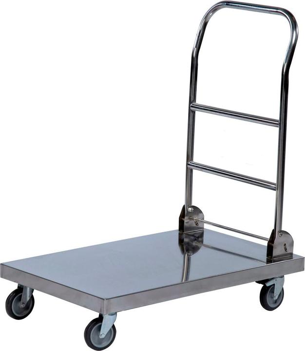 Image du produit Rollcart Chariot coulissant en acier inoxydable avec arceau rabattable (100 kg)