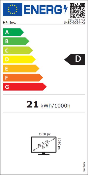 Energie-Label HP M32f (1920 x 1080 Pixel, 32")