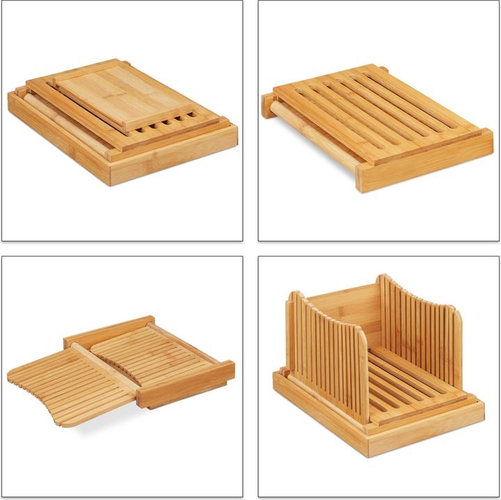 Actual product image Relaxdays Bread Slicer, Adjustable Board with Crumb Catcher