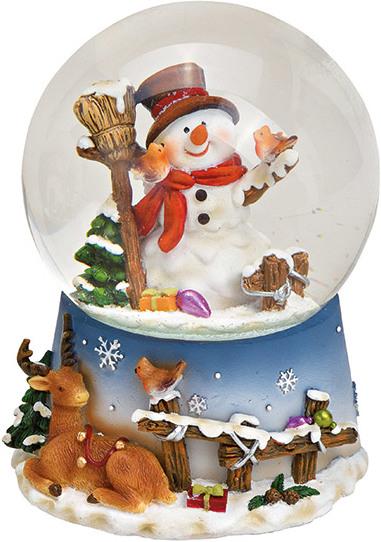 Produktbild G. Wurm Spieluhr, Schneekugel Schneemann aus Poly, Glas Bunt, (B/H/T) 10x14x11cm