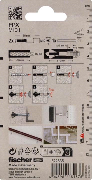 Productafbeelding Fischer Gasbetonanker FPX-I M10 K (2) (2 Pcs.)