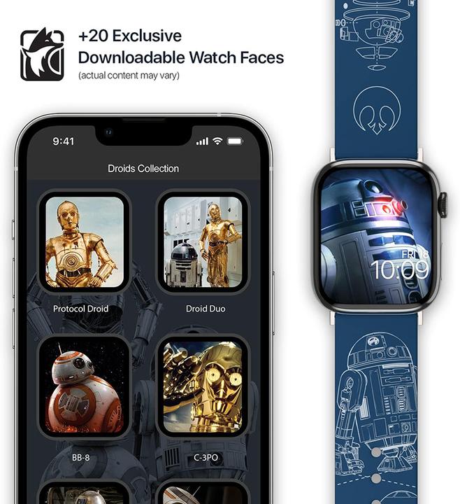Immagine prodotto Moby Fox Bracciale Smartwatch Star Wars R2-D2 Blueprints 22 mm (22 mm, Acciaio inossidabile, Silicone)