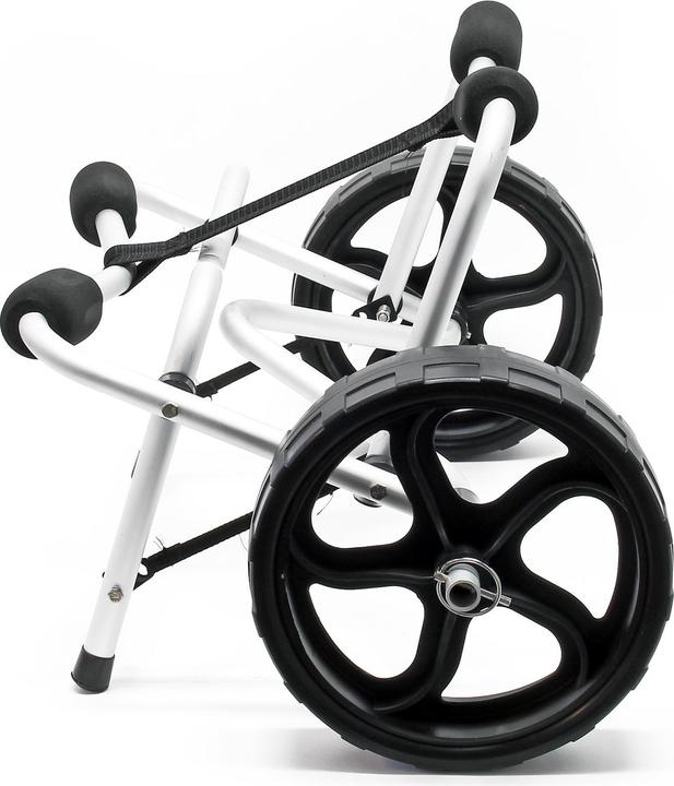 Actual product image Wiltec Foldable Aluminium Transport Trolley for Kayaks, Canoes max. 68kg with PU Wheels & Nylon Belt