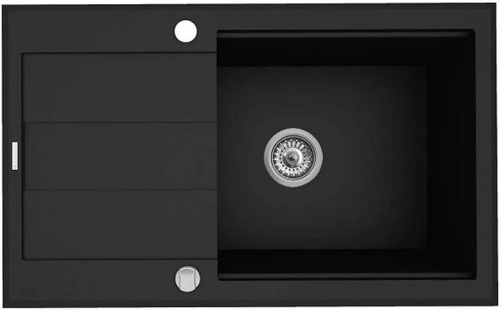 Produktbild Pyramis Granitspüle mit Abtropffläche Sparta Plus Lux 070 083 701 78X48 1B 1D Schwarz (78 cm, 48 cm)