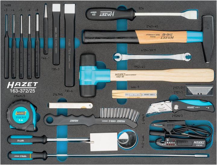 Produktbild HAZET Universal Satz 163-372/25 ∙ Aussen Sechskant Profil ∙ Anzahl Werkzeuge: 25