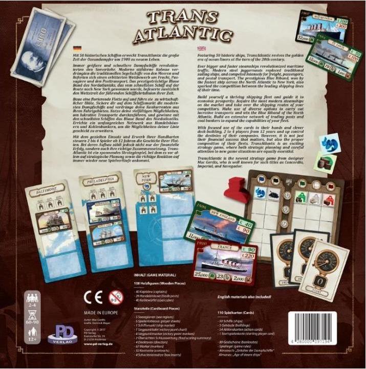 Actual product image PDV09719 - TransAtlantic, Board Game, for 2-4 Players, from 12 Years (German, English)
