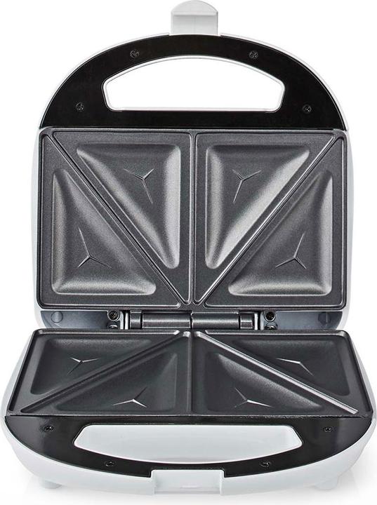 Actual product image Nedis KASM110FWT Sandwich Maker 700 W 20.5 x 12 cm Automatic Temperature Control ABS (EU plug)