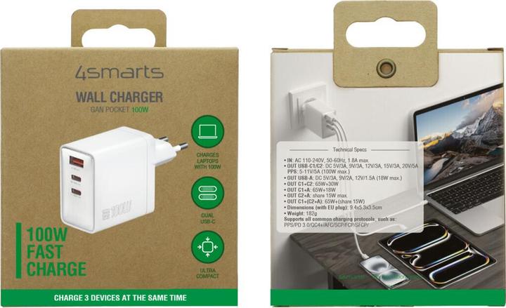 Actual product image 4smarts Netzladegerät GaN Pocket (100 W)
