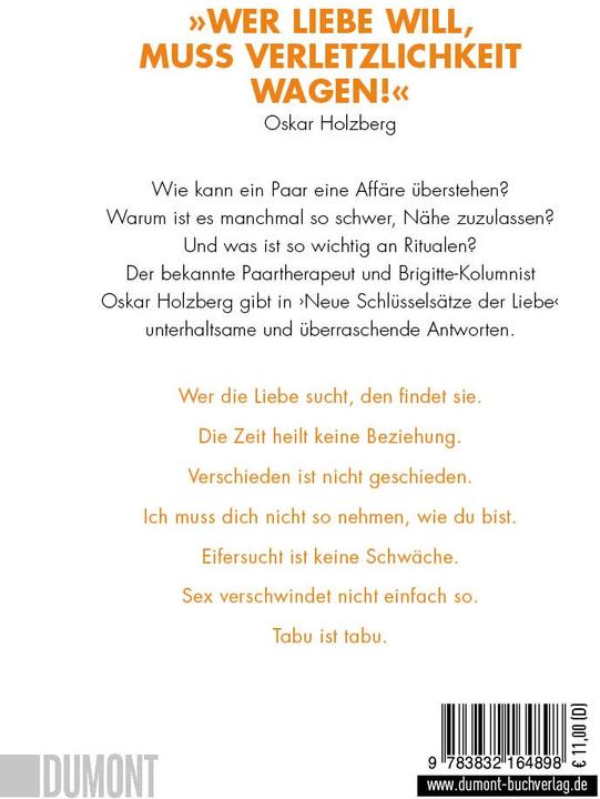 Produktbild Neue Schlüsselsätze der Liebe (Deutsch, Oskar Holzberg, 2019)