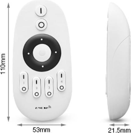 Actual product image Milight Touch radio remote control Unicolor 4-Zone