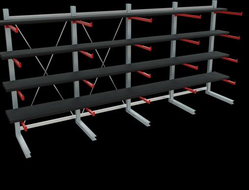 Image du produit Schulte Lagertechnik K 6000 Rayonnage de base à bras portants 5 montants - 1 face