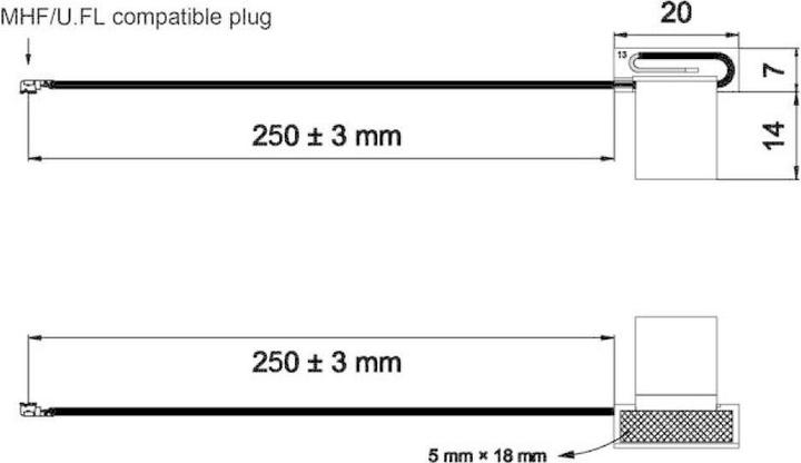 Actual product image Delock MHF (I-PEX), U.FL internal antenna (Wi-Fi)