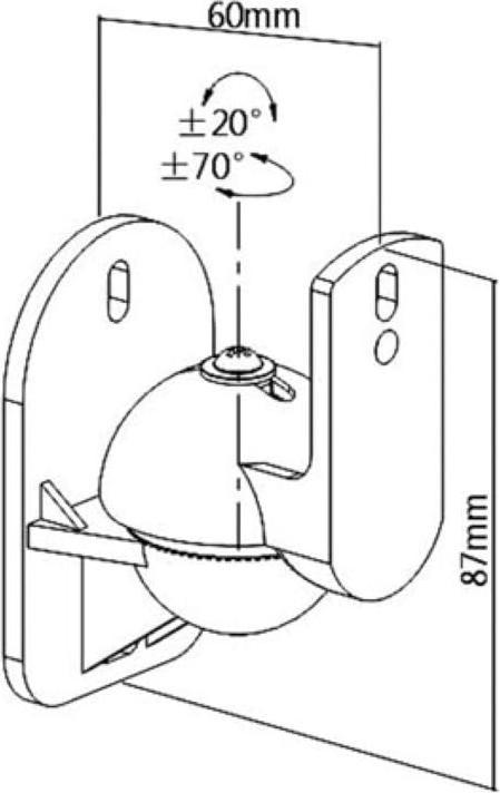 Actual product image Velleman Wall bracket for speakers (1 pair) (1 pair, Wall installation)