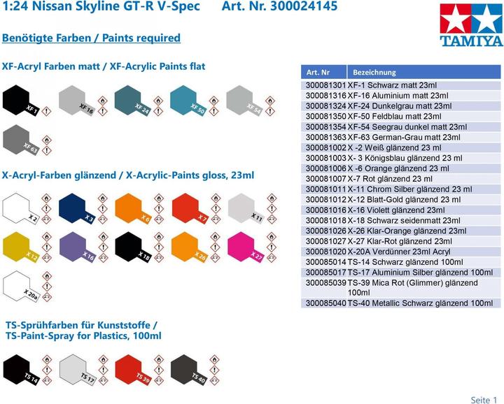 Image du produit Tamiya 1:24 Nissan Skyline GT-R V-Spec