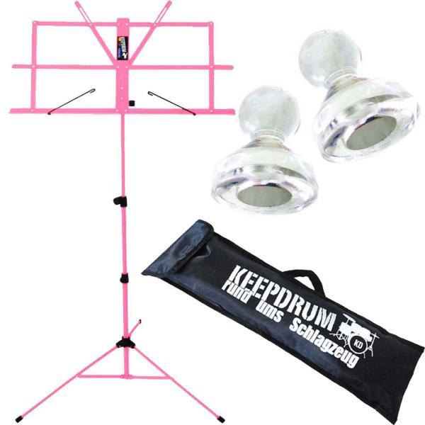keepdrum MUS2PK Notenständer Pink mit 10 Magnete