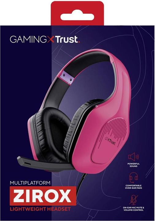 Actual product image Trust GXT415P ZIROX HEADSET - PINK (Cable)