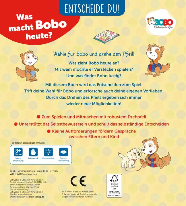 Actual product image Bobo Siebenschläfer - Entscheide Du! Was macht Bobo heute (German, Svenja Dieken, Schwager & Steinlein Publishing House, 2024)