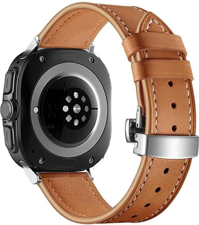 Produktbild Cover-Discount Galaxy Watch Ultra (47mm) - Lederarmband Ersatz mit Butterfly Verschluss (Leder)