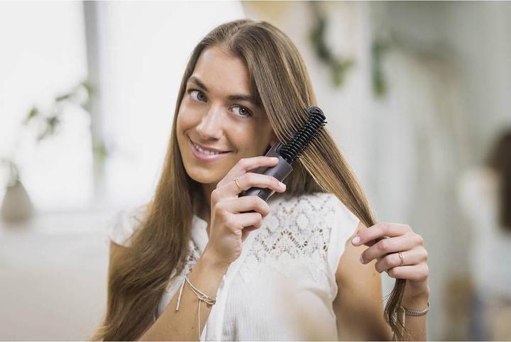 Image du produit Prinz Brosse lisseuse anthracite, rose avec fonction ionique