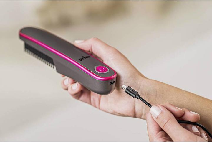 Image du produit Prinz Brosse lisseuse anthracite, rose avec fonction ionique