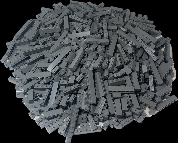 Actual product image LEGO bricks dark grey 1x1, 1x2, 1x3, 1x4 - NEW! Quantity 50x (LEGO Classic)