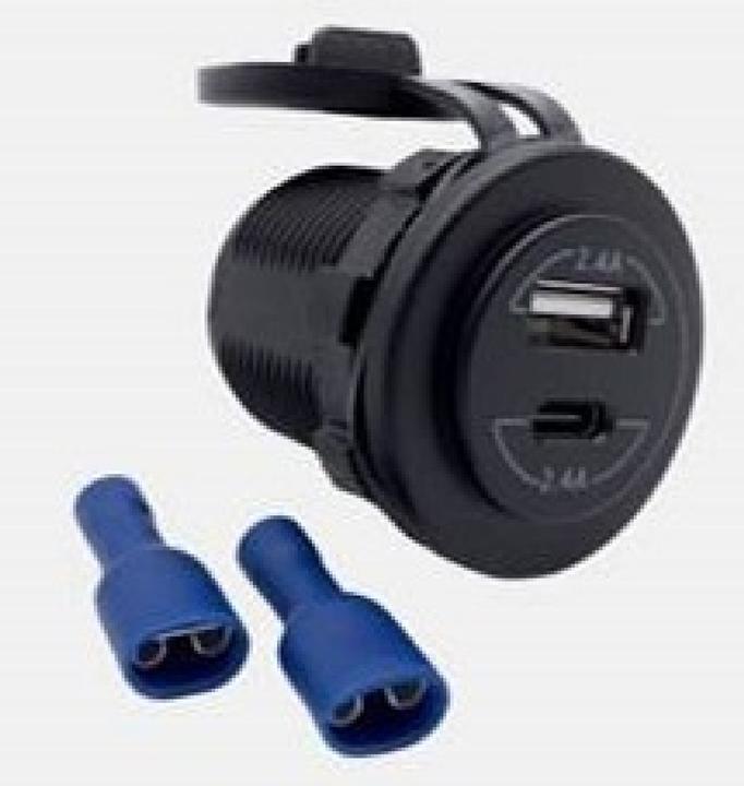 Actual product image Synkra Prise-USB double avec capot
