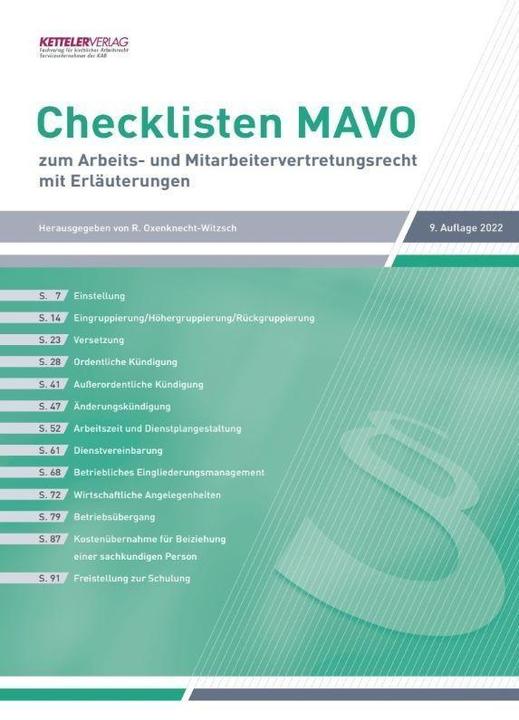 Produktbild Checklisten MAVO 2022 (Deutsch, Renate Oxenknecht-Witzsch, 2022)