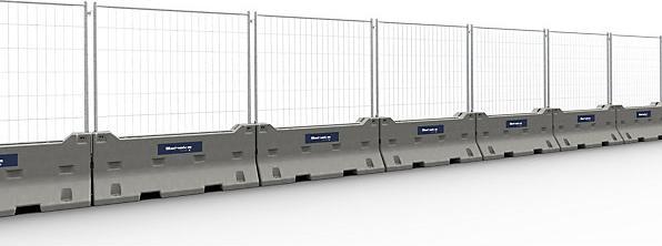 Actual product image kaiserkraft Concrete crash barrier with mobile fence