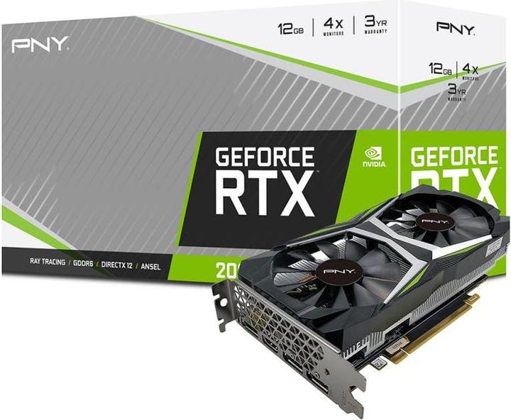 Actual product image PNY RTX 2060 12GB XLR8 GAMING UPRISING, GeForce RTX 2060, 12 GB, GDDR6, 192 bit, 7680 x 4320 Pixel (12 GB)