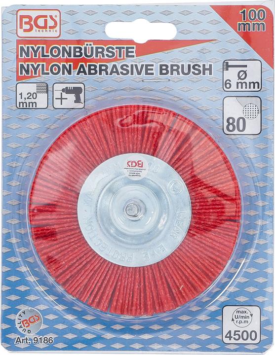 Produktbild BGS Nylonbürste 100 mm 6 mm Schaft (6 Mikrometer)