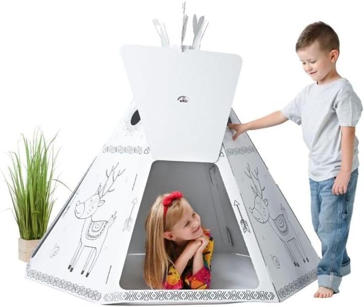 Image du produit Extralink Tente de jeu Tipi en carton à peindre et à jouer