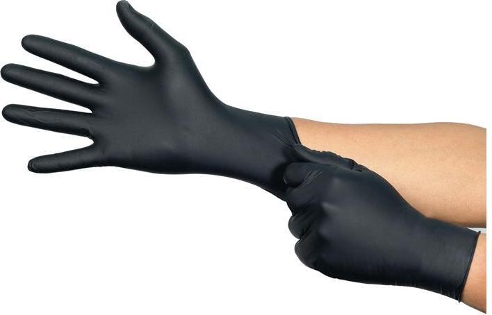 Actual product image Ansell Disposable glove MicroFlex 94-242 size L black Nitrile EN374 PPE category III (L)