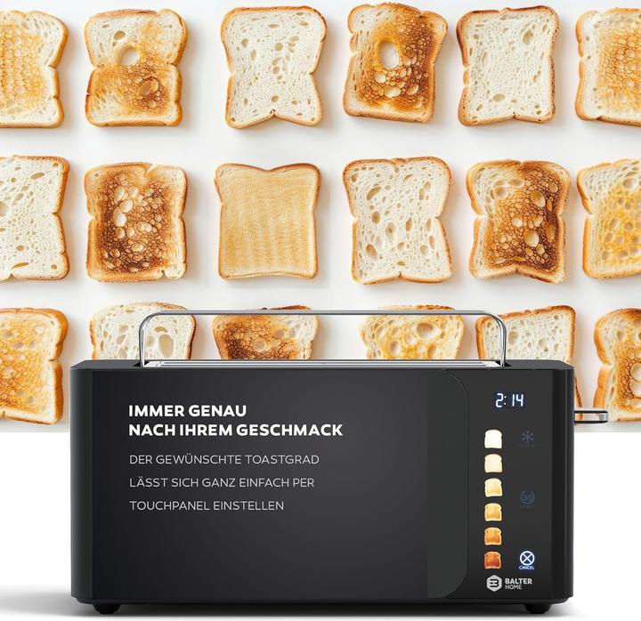 Actual product image Balter Langschlitztoaster TS-44 mit Touch-Bedienung und LCD Display