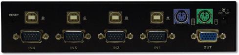 Produktbild Digitus DC-12201-1, 4-Port KVM Switch 2x USB/PS2, VGA