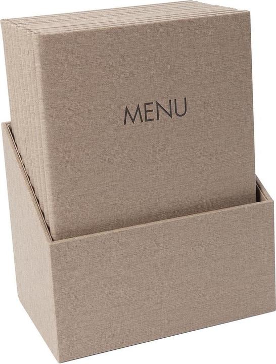 Sigel Menu Folder with elastic binding..., blind debossing: MENU, with 2 double transparent pockets for 8 (A4, 10 x)