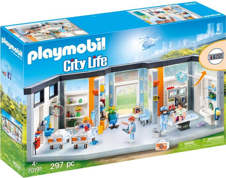 Produktbild Playmobil Krankenhaus mit Einrichtung (70191, Playmobil City Life)