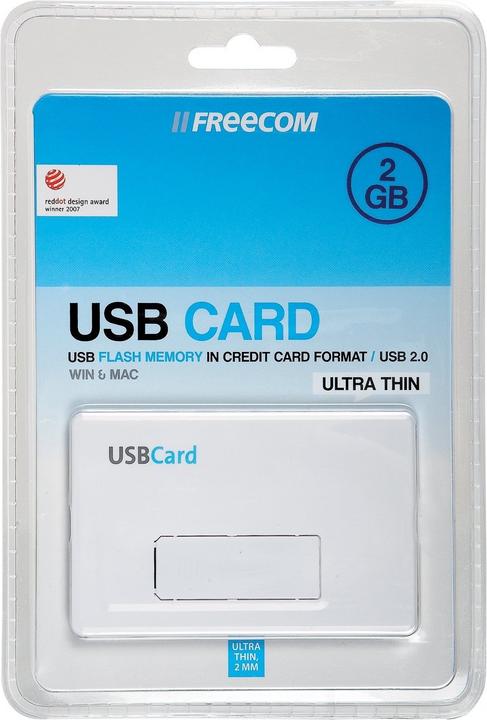 Produktbild Freecom USBCard, Kreditkarten-Format, Weiss (8 GB, USB 2.0)