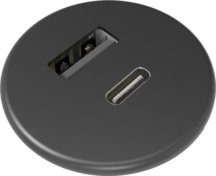 Actual product image Kondator Powerdot Micro - 1 USB-A &amp 1 USB-C charger 5V 3A, Svart